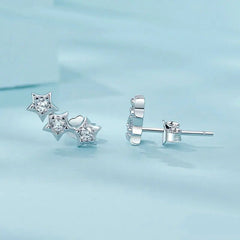 Silver Tiny Star Earrings Studs for Women Teen Girls