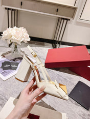 ONE STUD WHITE PATENT LEATHER LACE-UP HIGH HEELS 85 MM