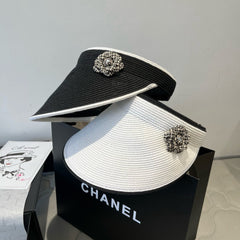 CC SUN HAT MODEM BLACK WITH FLOWER 673934