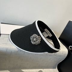 CC SUN HAT MODEM BLACK WITH FLOWER 673934