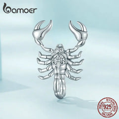 Bamoer 925 Sterling Silver Scorpion Pendant Necklace Platinum Plated Neck Chain for Women Party Fine Jewelry Gift