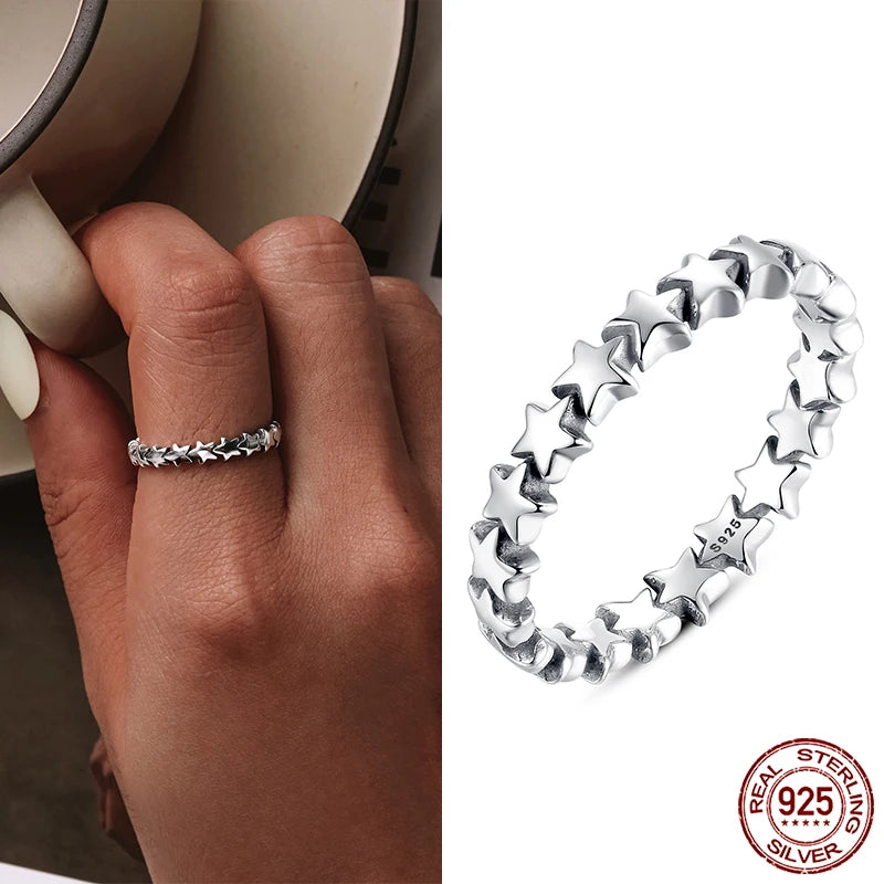 Bamoer Genuine 925 Sterling Silver Fashion Rainbow Heart Ring for Women Love Rings Luxury Colorful Zircon Wedding Jewelry Gifts