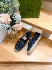 WOMEN'S ESPADRILLE WITH HORSEBIT IN NAVY BLUE DENIM