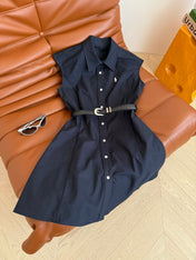 ELEGANT FLUTTER-SLEEVE DRESS 25S IN COTTON 265737