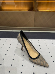 HIGH HEELS PUMP IN BLACK LAMB SUEDE 10 CM