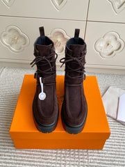 HM 25S ANKLE BOOTS IN DARK BROWN SUEDE