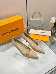 6AM HIGH HEELS 55 MM IN TAN BEIGE LAMBSKIN