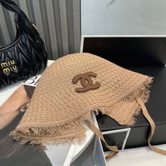 KNITTED BUCKET HAT BROWN 673883