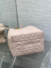 DIOR 25S ALWAYS BAG 22 IN LIGHT PINK MACROCANNAGE CALFSKIN GOLD HARDWARE