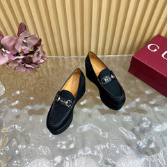 GG HIGH LOAFER IN BLACK FABRIC WITH EMBOSSED LOGO