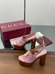 HIGH HEEL SANDALS 13 CM IN PINK CALFSKIN MIX SUEDE GOLD HARDWARE
