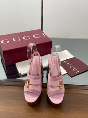 HIGH HEEL SANDALS 13 CM IN PINK CALFSKIN MIX SUEDE GOLD HARDWARE