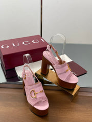 HIGH HEEL SANDALS 13 CM IN PINK CALFSKIN MIX SUEDE GOLD HARDWARE