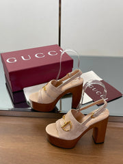 HIGH HEEL SANDALS 13 CM IN BEIGE CALFSKIN MIX SUEDE GOLD HARDWARE
