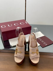 HIGH HEEL SANDALS 13 CM IN BEIGE CALFSKIN MIX SUEDE GOLD HARDWARE