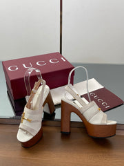 HIGH HEEL SANDALS 13 CM IN CREAM WHITE CALFSKIN MIX SUEDE GOLD HARDWARE