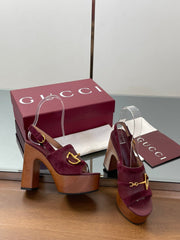 HIGH HEEL SANDALS 13 CM IN DARK RED CALFSKIN MIX SUEDE GOLD HARDWARE