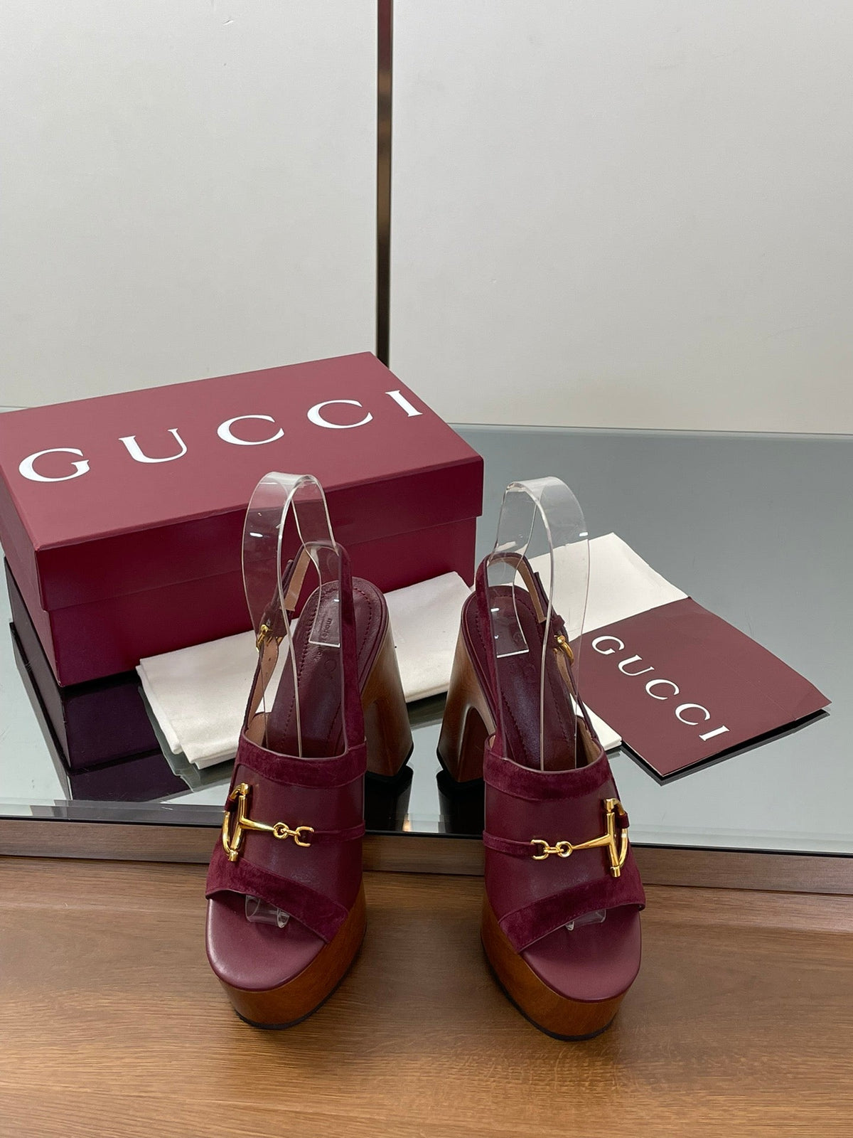 HIGH HEEL SANDALS 13 CM IN DARK RED CALFSKIN MIX SUEDE GOLD HARDWARE