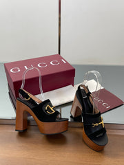 HIGH HEEL SANDALS 13 CM IN BLACK CALFSKIN MIX SUEDE GOLD HARDWARE