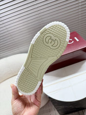 GUCCI 26S MAC80 SNEAKER IN WHITE AND RED LEATHER