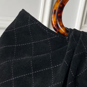 CHANEL 26S HAND BAG 32 IN BLACK SUEDE