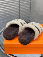 HM 25S SANDAL IN BEIGE WOOL AND BLACK LAMBSKIN WITH SILVER HARDWARE