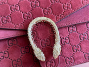 DIONYSUS MEDIUM SHOULDER BAG 27.5 IN ROSSO ANCORA RED GG SUEDE