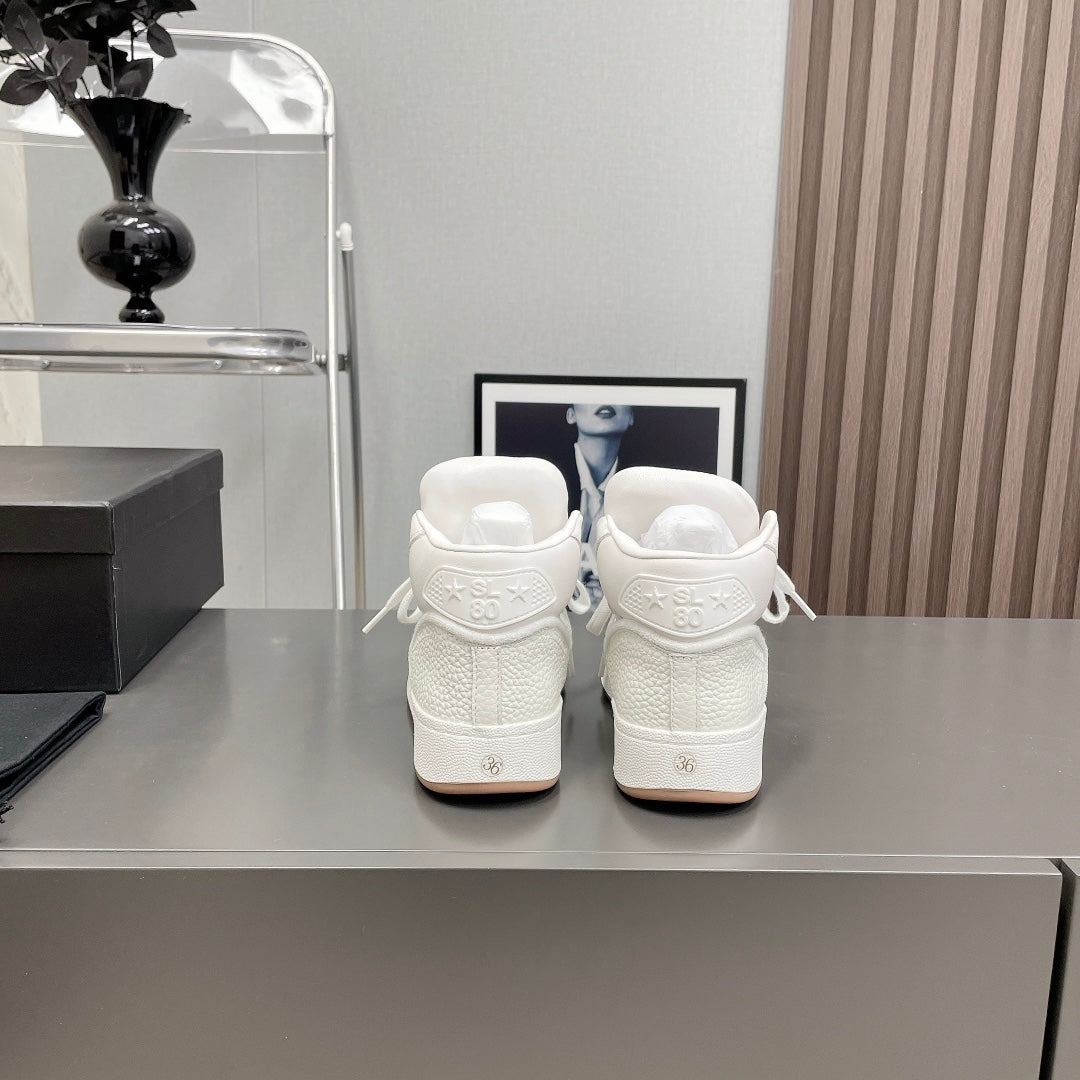 HIGH-TOP SNEAKERS IN WHITE CALFSKIN