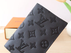 LV 25S PASSPORT HOLDER 14 IN BLACK EMBOSSED MONOGRAM SHADOW CALFSKIN