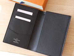 LV 25S PASSPORT HOLDER 14 IN BLACK EMBOSSED MONOGRAM SHADOW CALFSKIN