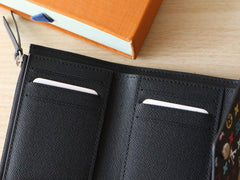 ROSALIE ZIPPY 12 IN BLACK MIX COLORFUL CALFSKIN