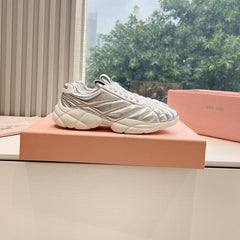 Women's Sneakers Silver Cowhide