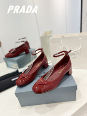 Pra Pumps 40 Square Sole Wine Patent Leather